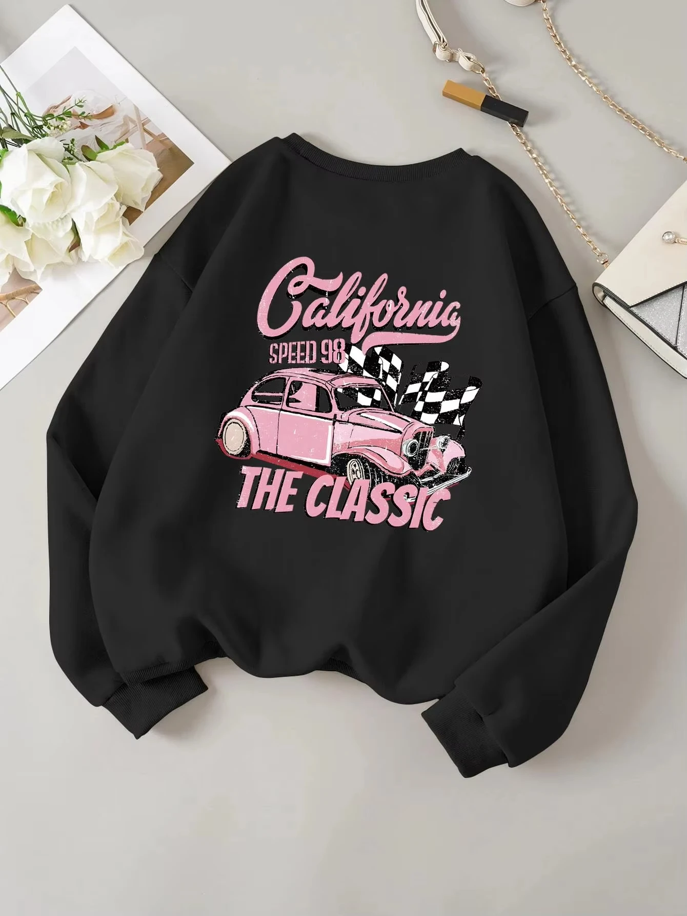 Winter Clothing Drawing - Felpa con cappuccio casual da donna,
